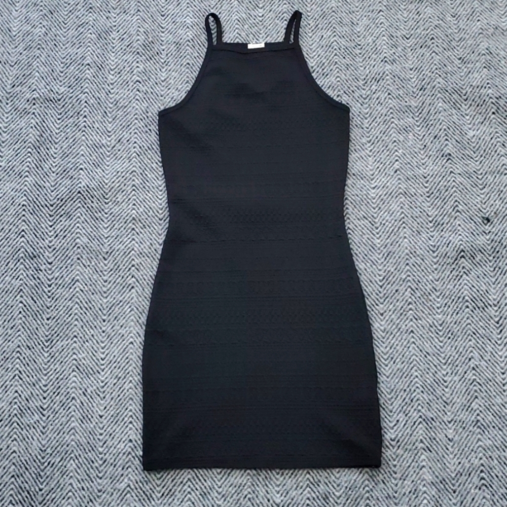 Garage Black Halter Mini Dress – Stretch Fit